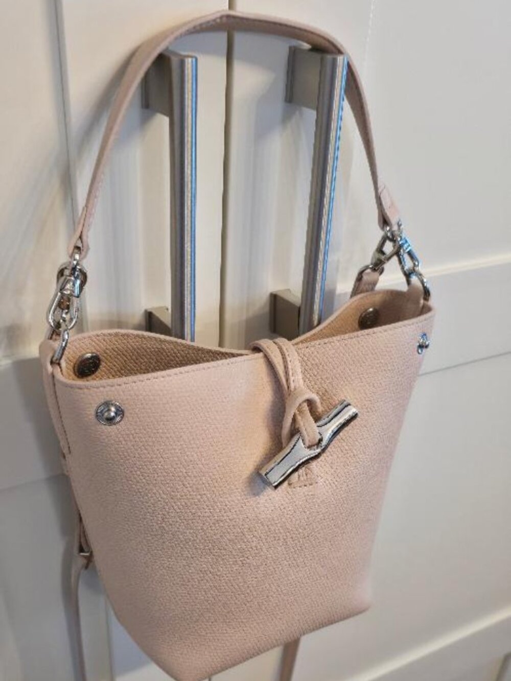 Longchamp Extra Small Le Roseau Bucket Bag in Ballerina Pink